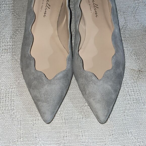 Avellini Women’s Dressy Flats Sz 39 U.S. 8 B Light Gray Suede Leather Going Out - Picture 7 of 12